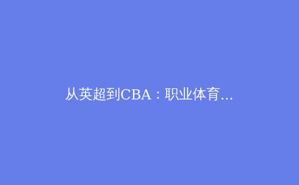 从英超到CBA：职业体育联盟全球化战略的深度剖析 - 3